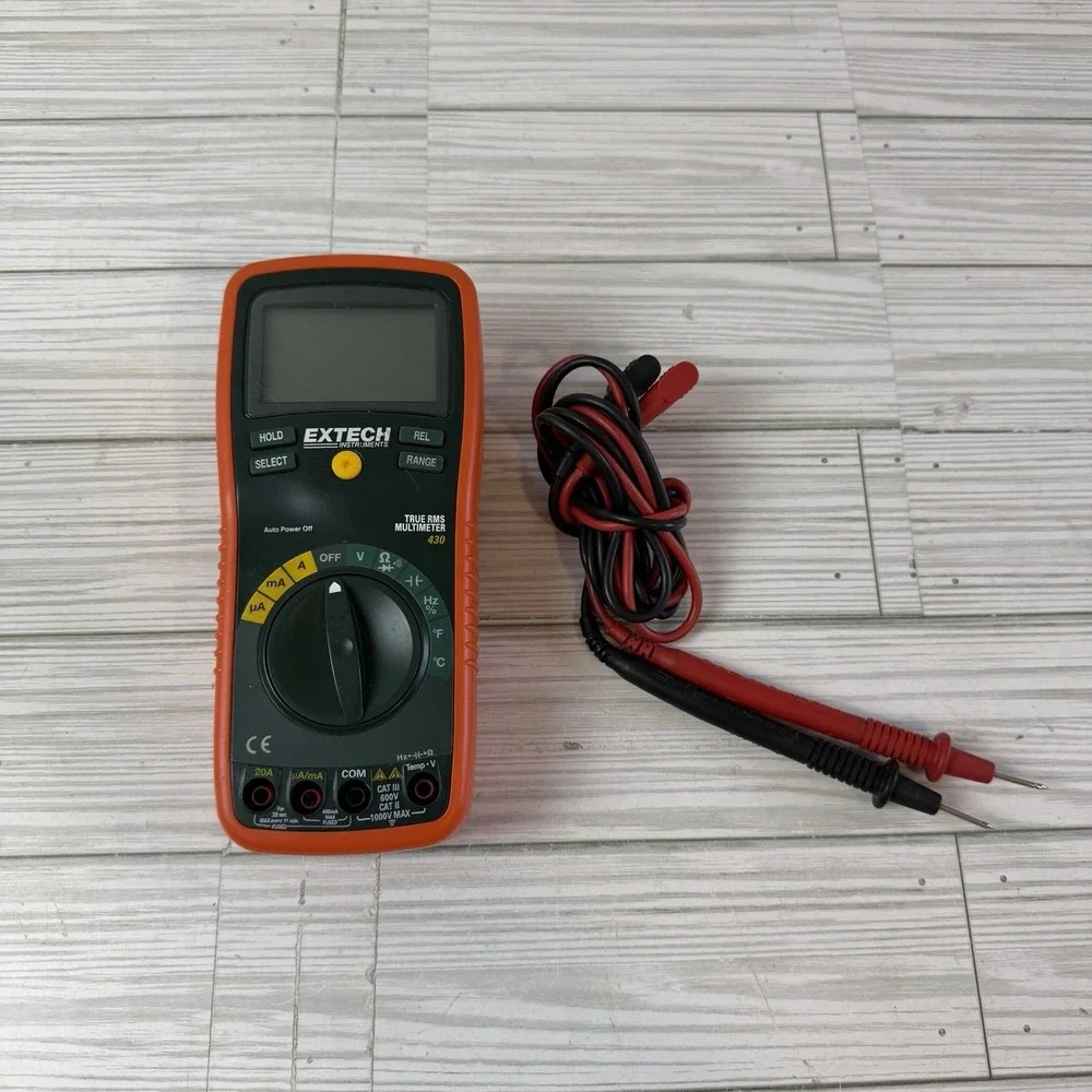 Extech Instruments Digital True RMS Multimeter With Probes 430 USED